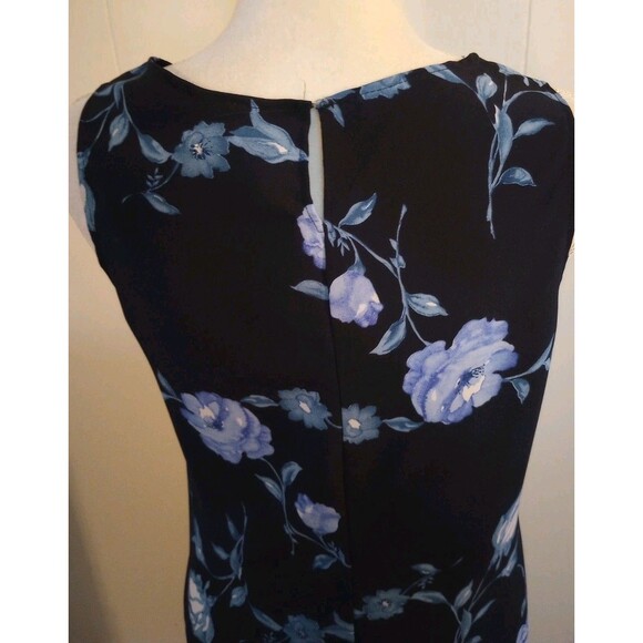 Y2K Dress Navy Blue Floral Roses Sleeveless Medium Grunge Whimisgoth Fairy USA - Picture 5 of 8
